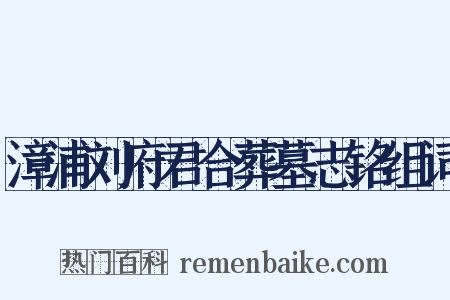 漳浦刘府君合葬墓志铭组词是什么意思的图片